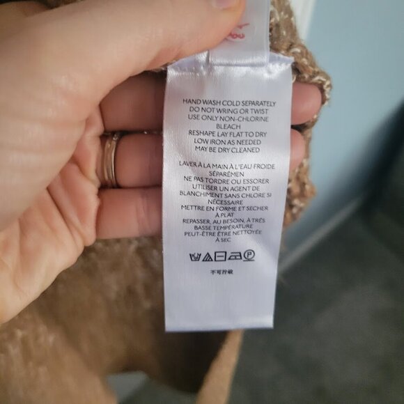 Anthropologie Cowl Neck Sweater Dress Size Large Sleeveless Heathered Brown - Picture 6 of 9